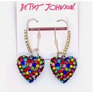 Betsey Johnson Colorful Rhinestones Earrings